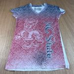 Pressbox NC State Women’s M V-Neck Tee Red Gray Ombre Wolfpack Shirt Photo 0