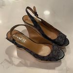 Coach signature print sling back wedge sandals Photo 1