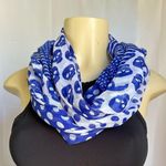 Unisex Blue & White Polka Dot Skull Scarf Photo 2