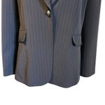 Tahari Arthur S. Levine Blazer Pin Black Striped SZ 14 Lined Contrasting Trim Photo 3