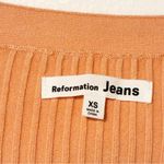 Reformation  Peach Ribbed V Neck Cardigan Size XS Photo 2