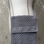 Vintage Carlo D’Santi Crochet Baby Blue Crossbody Bag Gray Photo 0