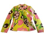 Etcetera  Canvas Cotton Floral Print‎ Blazer Size 8 Dopamine 80s Office Vintage Photo 2