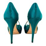 Saint Laurent Paris Turquoise Satin Tribute Cross Strap Platform Sandals Size 35 Photo 7