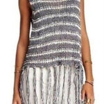 Free People ✨ Folksong Fringe Tunic Loose Knit Sleeveless Sz XS Sweater Top✨ Photo 0