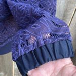 Anthropologie EUC Anthro Elevenses Miranda Lace Bomber Jacket Purple Oversized Small Photo 7