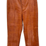 Bardot  Croc Vegan Leather Pants M/6 High Rise Ankle Embossed Boot‎ Cut Tan Photo 0