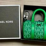 Michael Kors | Nano Green Duffle Key Fob | Monogram Canvas & Leather | NIB Photo 0