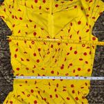 Gowntown Women’s Size M Yellow Red Floral Printed Short Sleeve Fit & Flare Dress Size M Photo 5