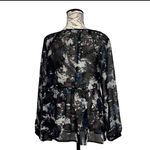 Nine West  Vintage America Sheer Babydoll Blouse Women’s Medium Long Sleeve Photo 4