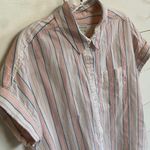 Lucky Brand  Women's Lightweight Button Up Pastel Stripe Shirt - L Photo 3