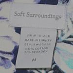 Soft Surroundings Soft Surrounding Blue Floral Cap Slv Faux Wrap Knit Dress Photo 1