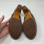 UGG  Australia Vivica Brown Leather Clogs Mules Chunky Wood Sole Woven Size 8 Photo 3