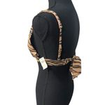 Aerie NWT!  Pique Triangle Bikini Top Brown Black Animal Print - Size XL Photo 7