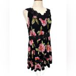 Kate Spade Kate Spade Black Floral Silk Dress with Lace Size 16 NWT Photo 10