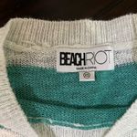 Beach Riot  Teal and White Knit Sweater Bell Sleeve XS Photo 4
