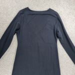 Athleta  Senorita Dress Womens L Black Long Sleeve V-neck Stretch Casual Cotton Photo 2
