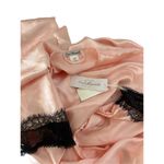 Linea Donatella  Maxi Solid Pink Boudoire Chemise Satin Robe Set NWT S/M/P/M Photo 9