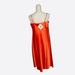 NWT Cara Santana CAN YOU LIGHTEN UP Orange Satin Slip Midi Dress Size XL Photo 6