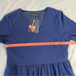 Fancyinn NWT Women's Small Navy Blue Long-Sleeve Tiered Dress Knee Length V-Neck Cowgirl Photo 3