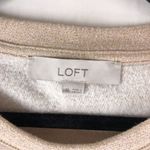 Loft Ann Taylor Womens Sweatshirt Crew Neck Fleece Lined Metallic Gold Beige XS Photo 2