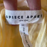 Apiece Apart Ruffled Sleeveless Peplum Blouse Casual Summer Top Yellow Size S Photo 4