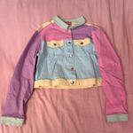 Sugar Thrillz Multicolor Pastel Colorblock Jacket Pink Size M Photo 0