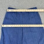 J. Jill Jenna Striped Linen Wide Leg Crop Pants Denim Blue Small Elastic Waist Photo 7