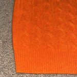 J.Crew Cashmere Cable-Knit Henley Short Sleeve Sweater Heather Pumpkin XL Photo 6