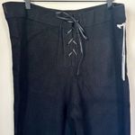 Good American NWT Black Ribbed Lace Up Flare Leg Pants - Size: 5 (2XL) Photo 1