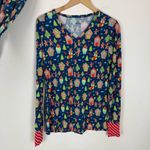 Mama Lulu Bamboo 2 Pc Christmas Pajama Set Blue Photo 3