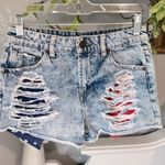 Refuge Shorts Americana Denim Jean Cutoffs Womens 0 Distressed XS Photo 1