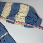 Johnny Was Laguna Pieced Blue Lace Trim Short Dress Large Photo 8