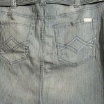 Seven7  Skirt Sz8 Pinstripe Belted Pockets Frill Hem Casual Feminine Denim Photo 2