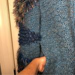 Vintage Vivienne Poy handmade full zip designer artsy sweater small pockets rare Blue Photo 7
