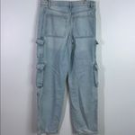 ZARA  multi cargo pocket high rise waisted straight leg jeans size 6 Photo 3