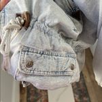 Vintage 80s Acid Wash Retro Puffy Bomber Denim Jacket Unisex Medium Blue Photo 5