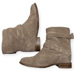 Kate Spade  Women’s Size 6.5 Taupe Mousse Suede Sabina Bow Back Combat Boots Photo 7