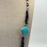 Native American‎ Turquoise Necklace Handmade Stirling Silver Beads Boho Jewelry Blue Photo 2