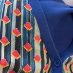 Ecru  NWT mixed media Blue Cardigan with Patterned Front, s Photo 2