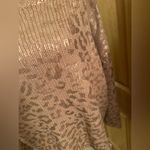 IMPRESSIONS chunky metallic animal pattern sweater Tan Size M Photo 1