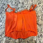 SheIn Bright Orange Lace Corset Top Photo 2