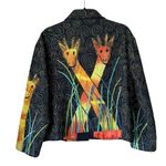Anage Multicolor Giraffe Print Women's Jacket Black Size L Photo 1