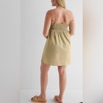 EXPRESS Square Neck Ruched Mini Babydoll Dress Photo 1