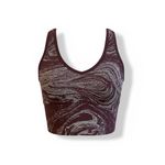 Athleta  Aurora Seamless Shine Tank Burgundy Swirl Print V-Neck Crop Top XS Photo 1