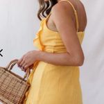 Selfie Leslie Orange Yellow Ruffle Mini Wrap Dress Photo 5