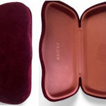Gucci  Maroon Velvet Hard Clamshell Sunglasses Glasses Case Eye case ONLY Photo 0
