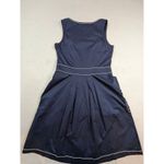 Love moschino  Pinafore Dress – Women's M Navy White Piping Pockets Flaw Photo 7
