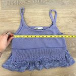 ZARA Lilac Knit Lace Trim Cami Top Size M Photo 2