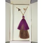 Lily Sky Gold Tone Sky Tassel Long Necklace + Earring Jewelry Set Stylish New Purple Photo 1